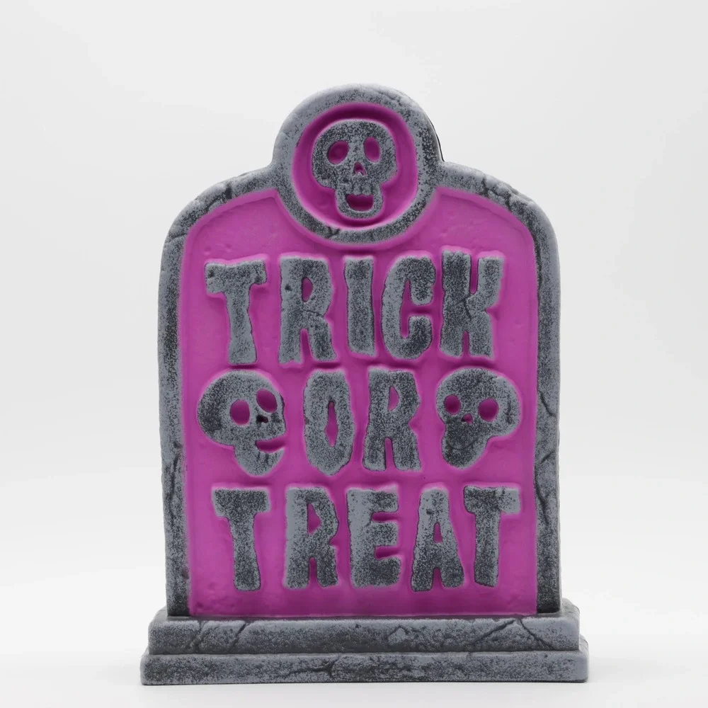 Hyde and EEK 12" Lit Trick or Treat Blow Mold Halloween Decorative Prop Purple - Picture 2 of 9